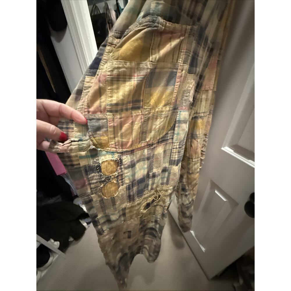 Magnolia Pearl Madras Patchwork Tropical Plaid Overalls One size NWT - Picture 9 of 12